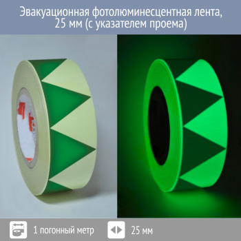Эвакуационная фотолюминесцентная лента (с указателем проема)